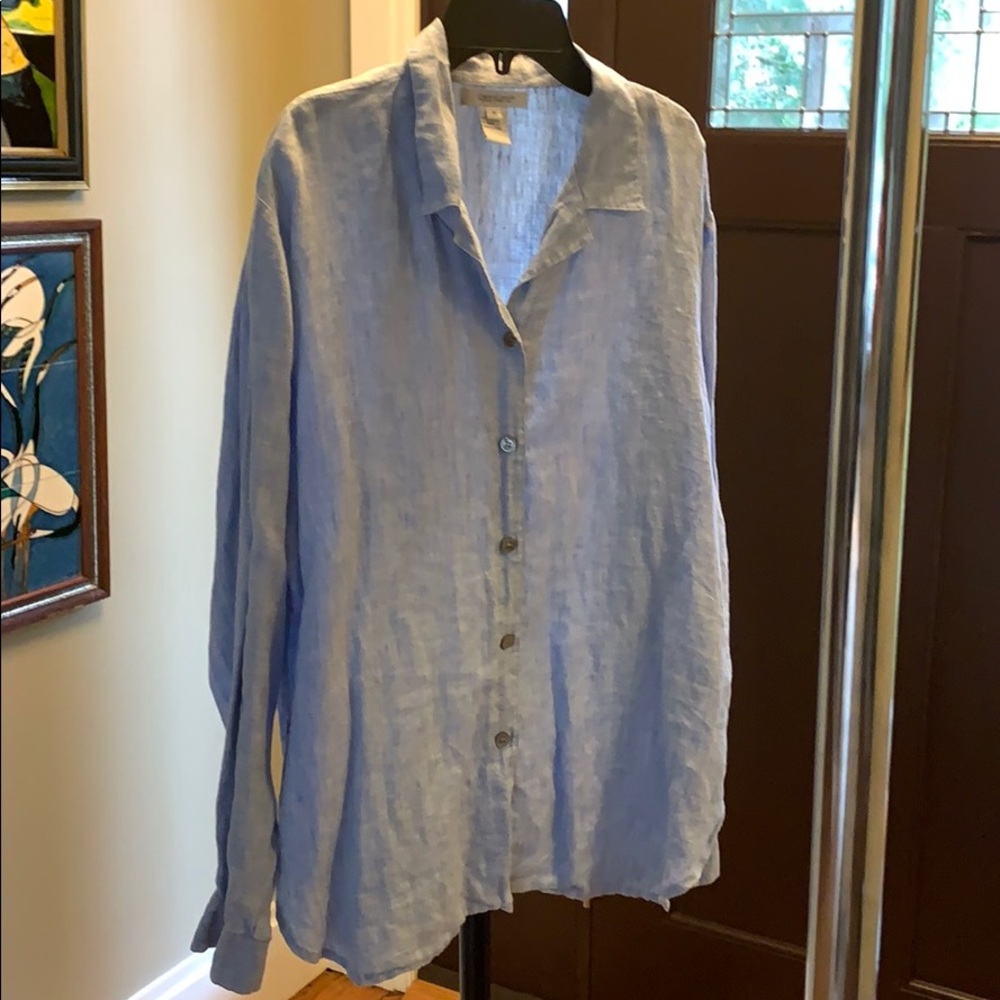Loose fitting Karen Kane linen top